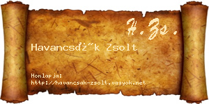 Havancsák Zsolt névjegykártya